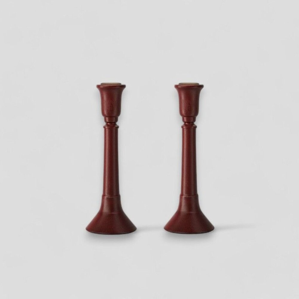 Short Wood Turned‎ Taper Candleholder Set of 2 - Threshold, Target